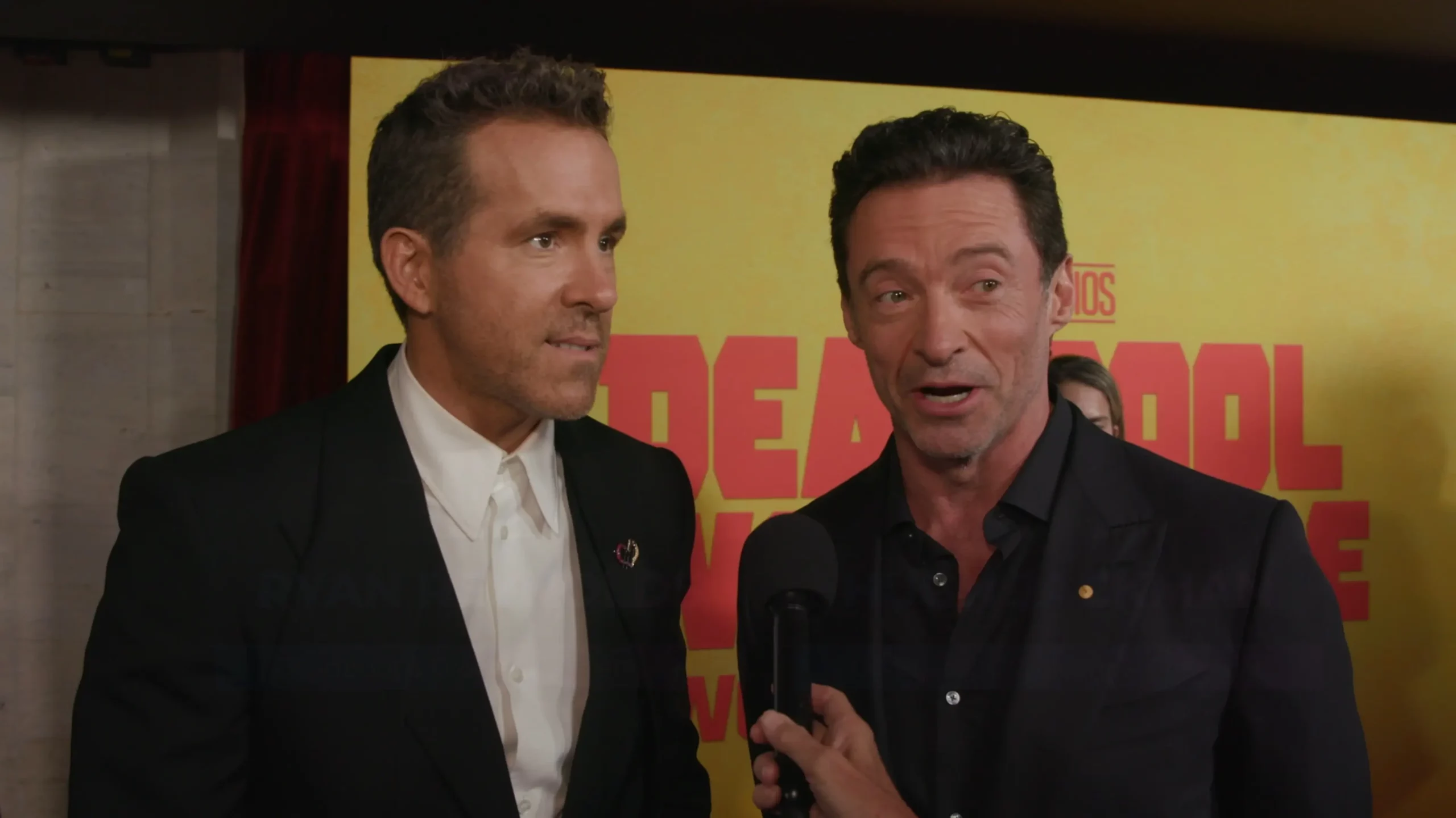 Ryan Reynolds and Hugh Jackman at Deadpool & Wolverine Premiere